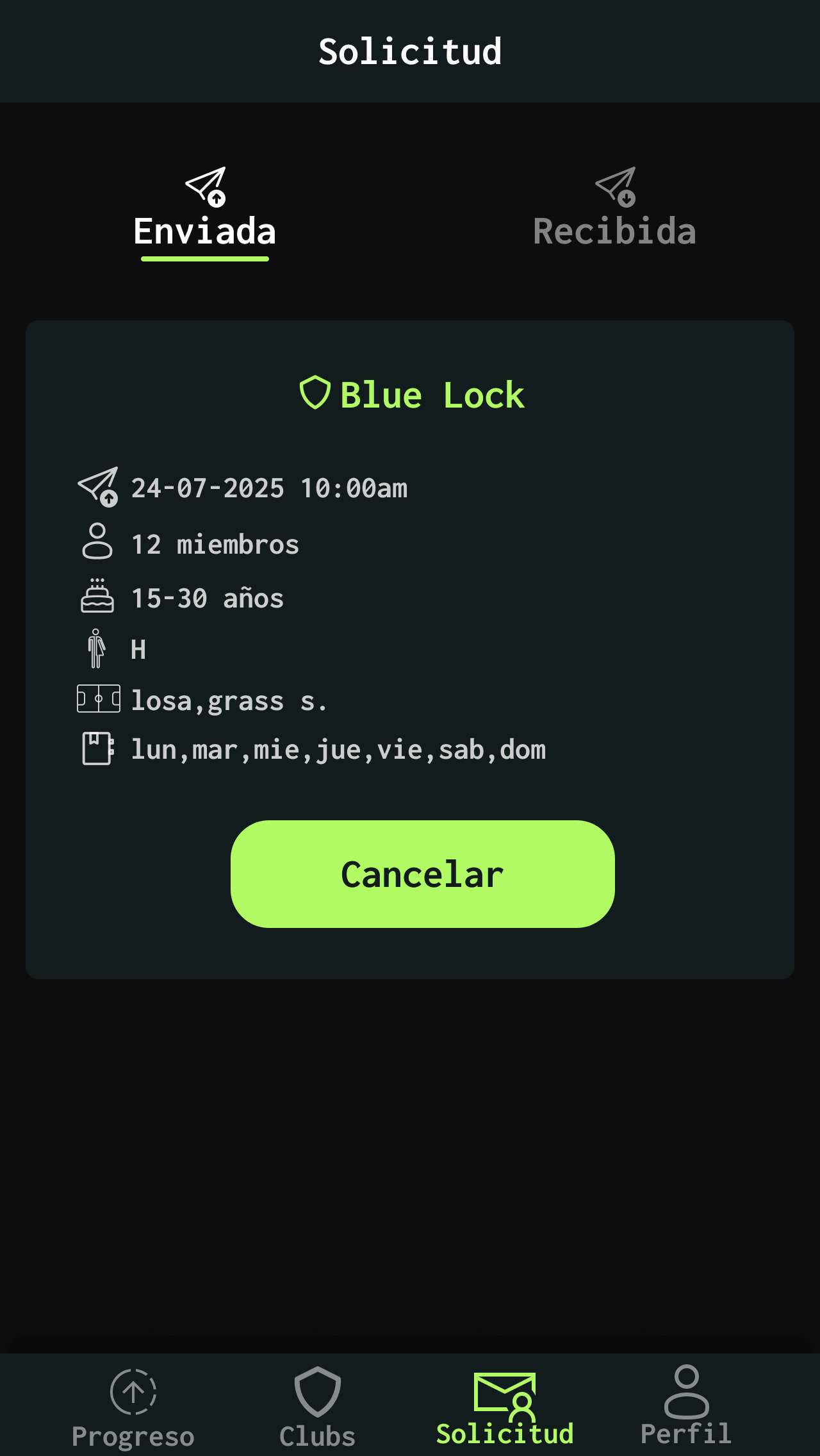 Adrenalina App - Solicitud de Inscripción Enviada